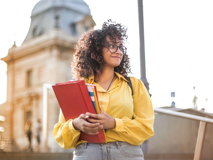 College student on campus